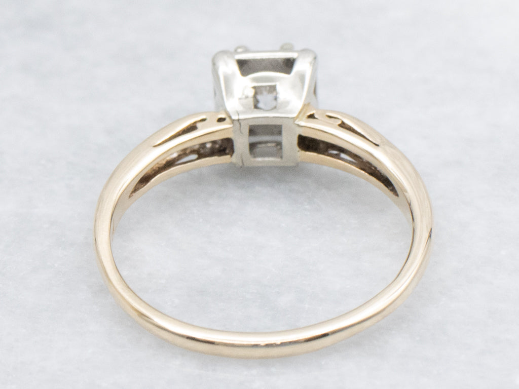 Vintage Brilliant Diamond Solitaire Engagement Ring
