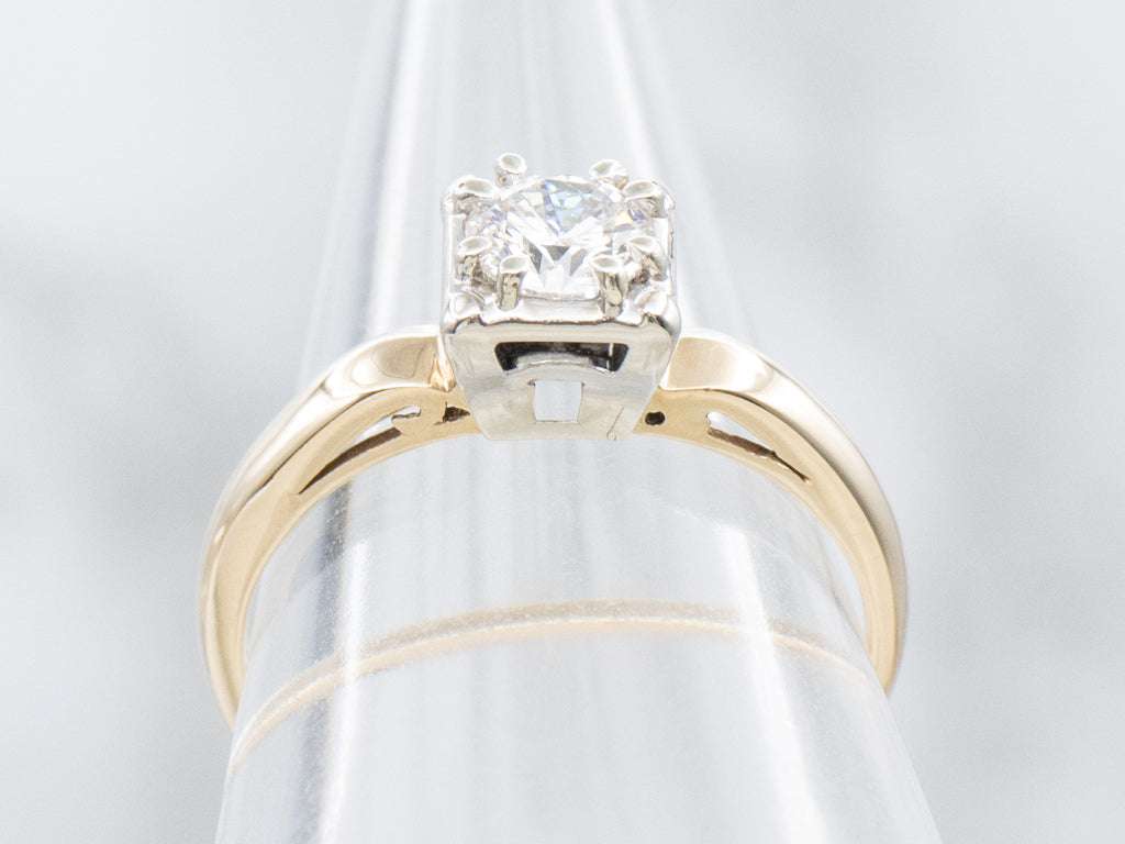 Vintage Brilliant Diamond Solitaire Engagement Ring