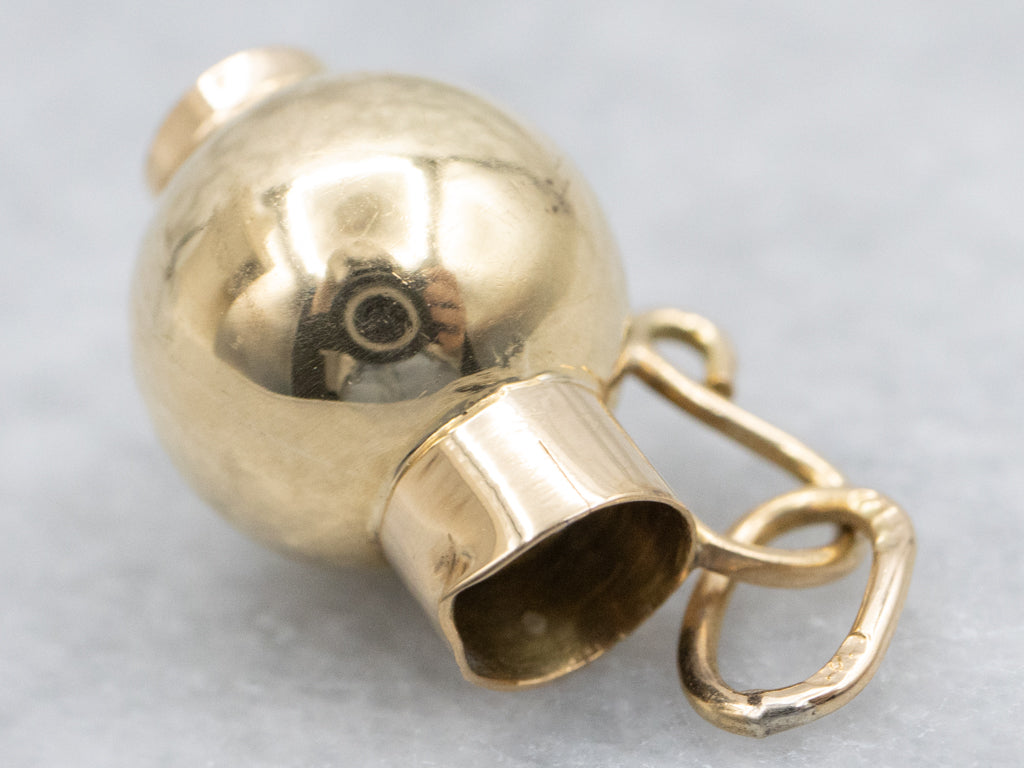 Vintage Yellow Gold Wine Pitcher Charm