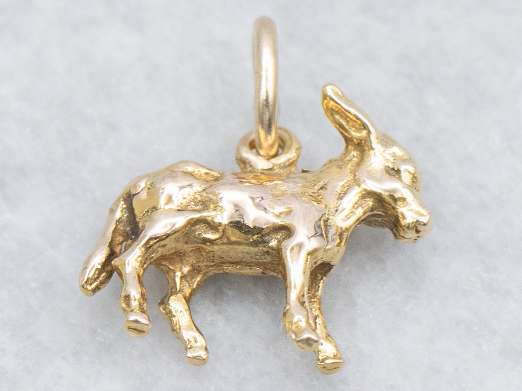 Yellow Gold Donkey Vintage Charm