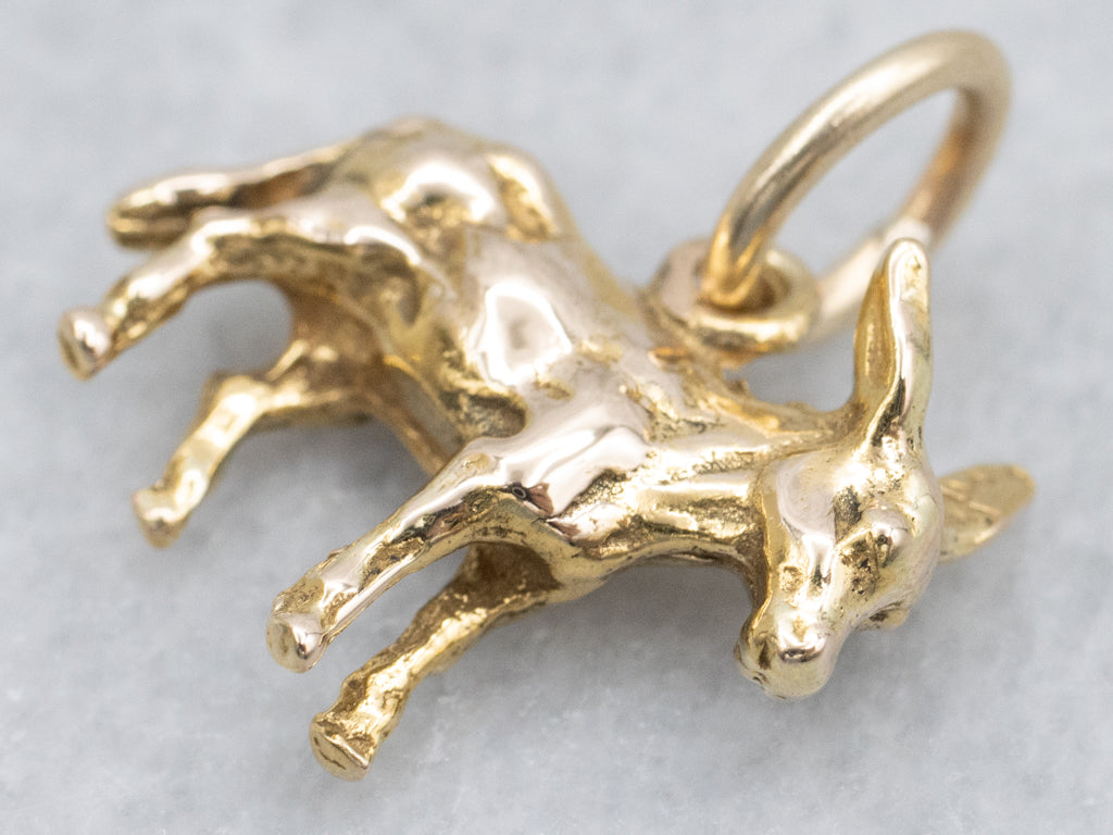 Yellow Gold Donkey Vintage Charm