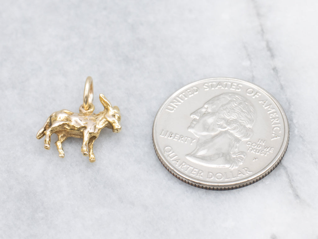 Yellow Gold Donkey Vintage Charm