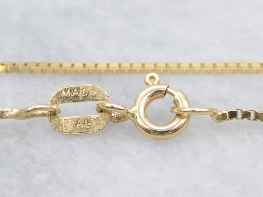 Long Yellow Gold Italian Box Chain