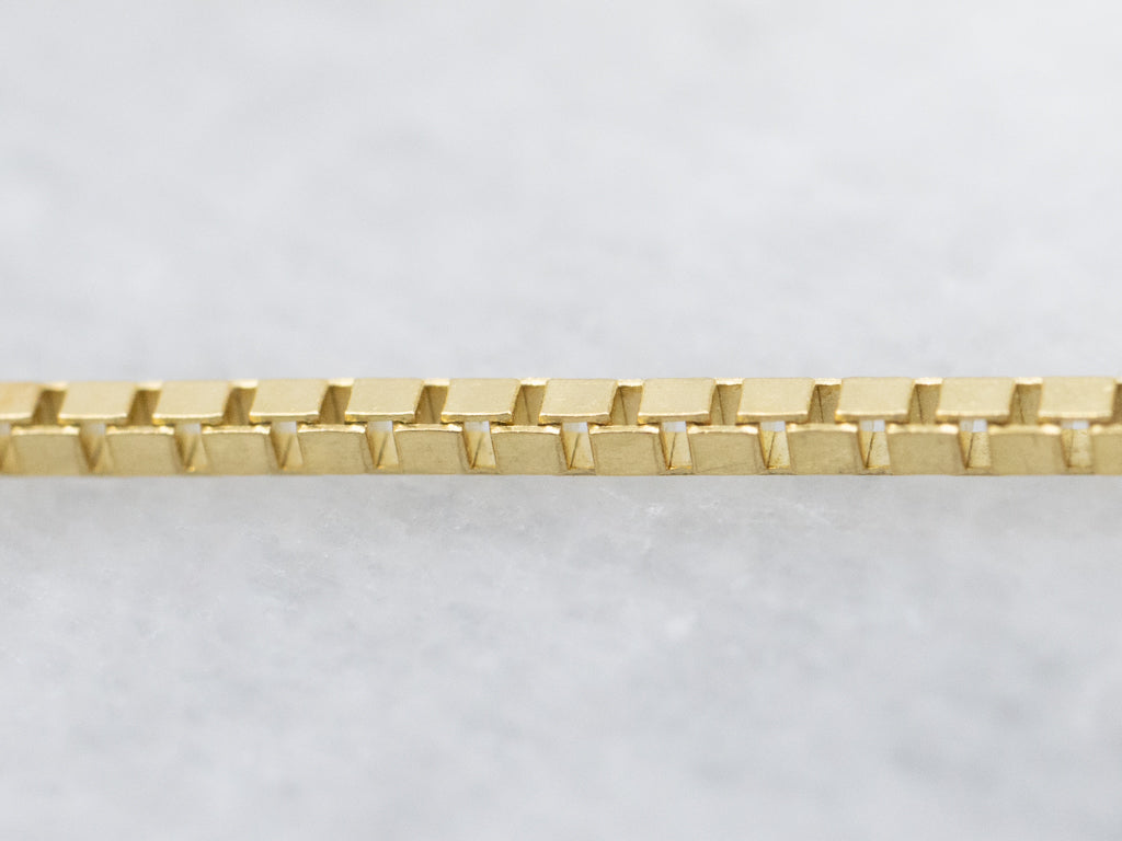 Long Yellow Gold Italian Box Chain