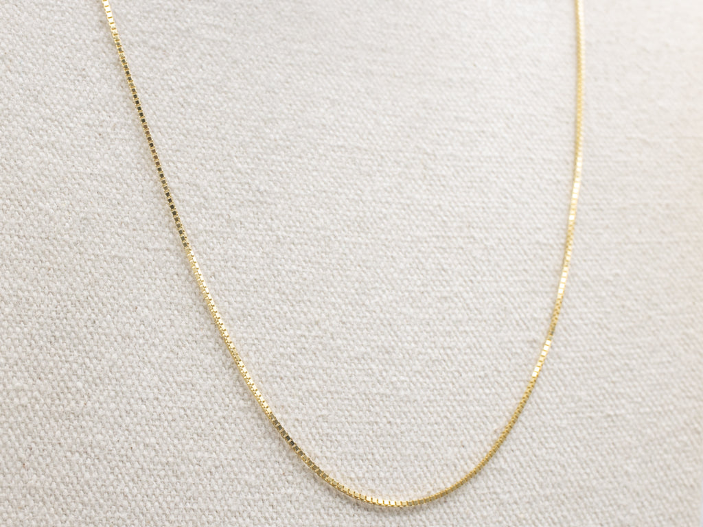 Long Yellow Gold Italian Box Chain