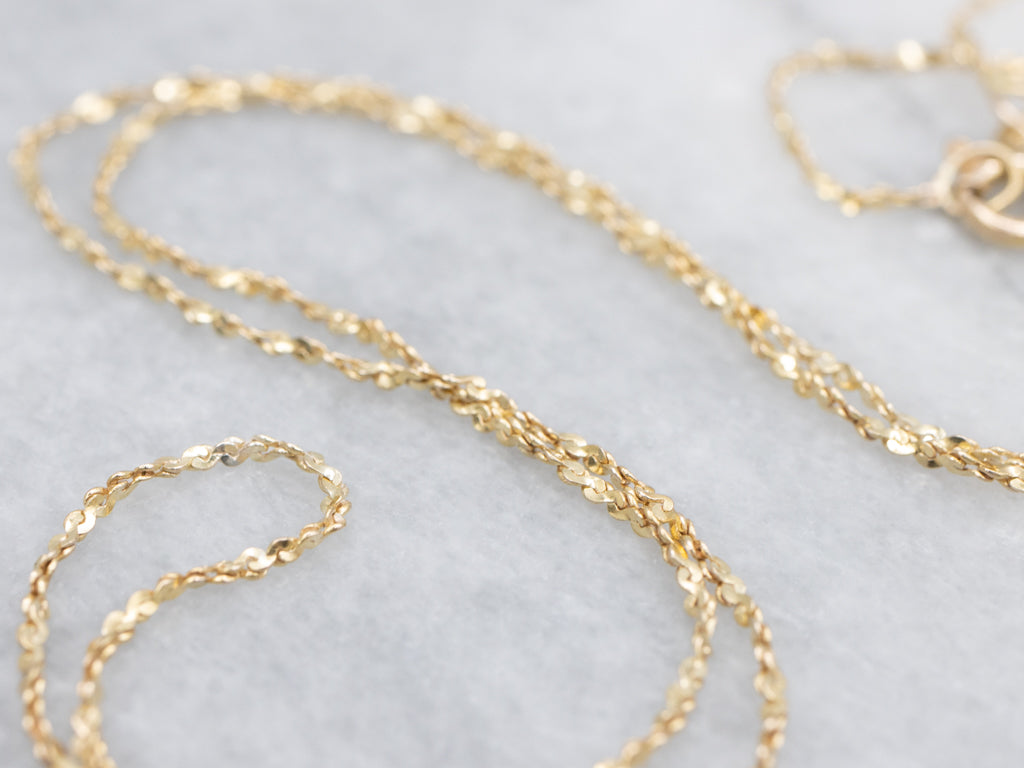 Yellow Gold Krinkle Chain with Spring Ring Clasp