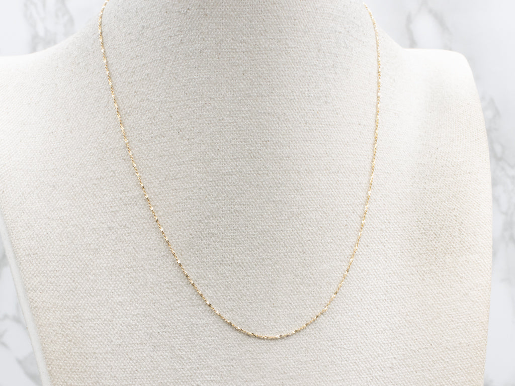 Yellow Gold Krinkle Chain with Spring Ring Clasp
