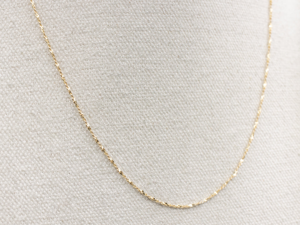 Yellow Gold Krinkle Chain with Spring Ring Clasp