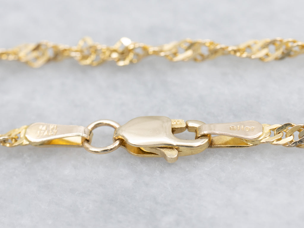 Italian Gold Singapore Chain with Lobster Clasp