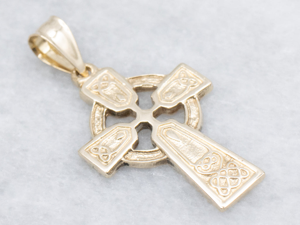 Vintage Gold Unisex Celtic Cross Pendant