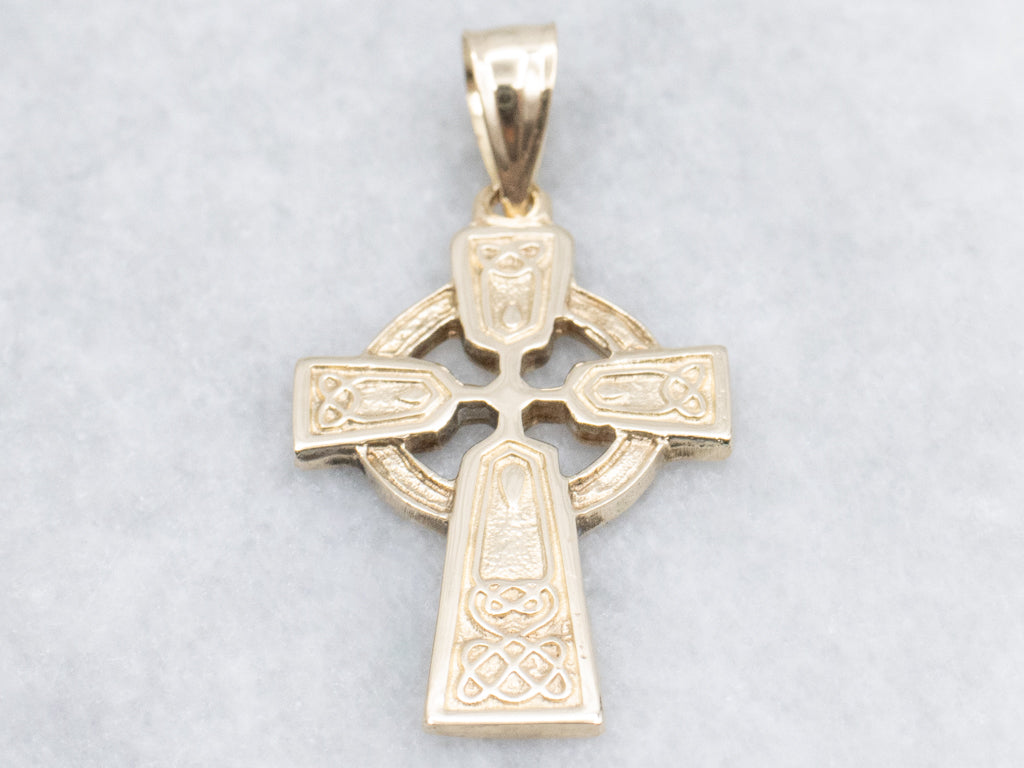 Vintage Gold Unisex Celtic Cross Pendant