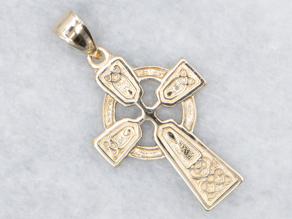 Vintage Gold Unisex Celtic Cross Pendant