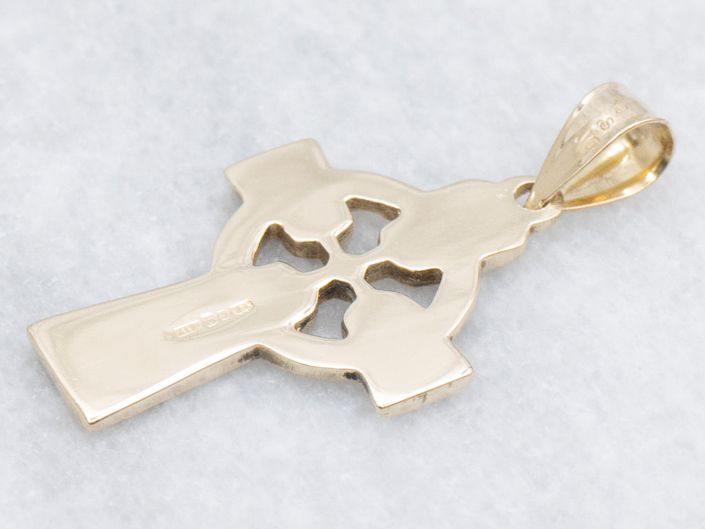 Vintage Gold Unisex Celtic Cross Pendant