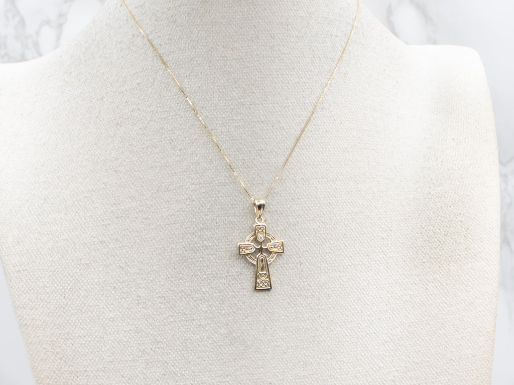 Vintage Gold Unisex Celtic Cross Pendant