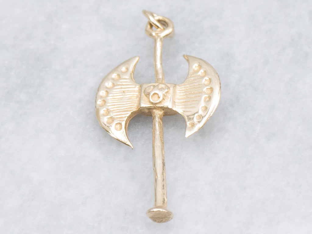 Yellow Gold Minoan Double-Headed Axe Pendant