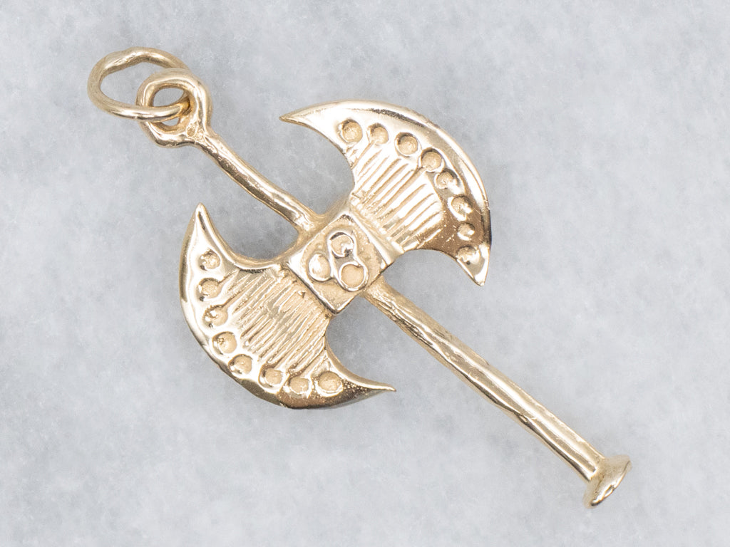 Yellow Gold Minoan Double-Headed Axe Pendant