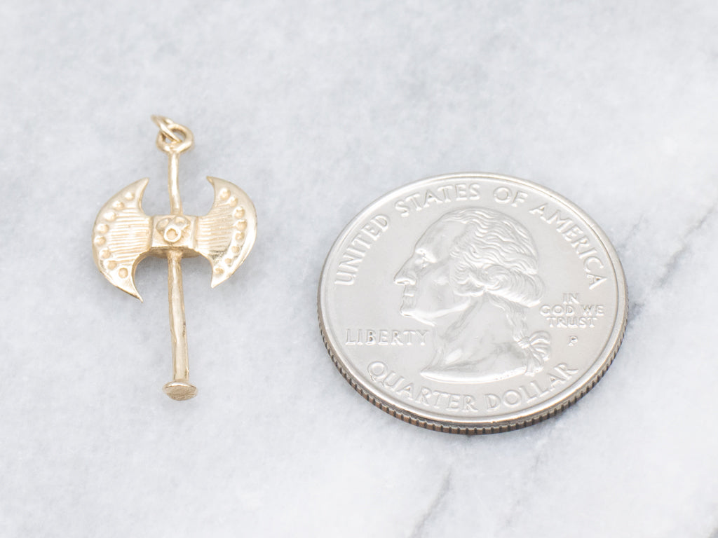 Yellow Gold Minoan Double-Headed Axe Pendant