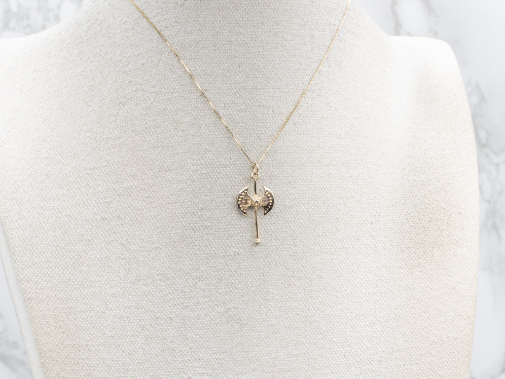 Yellow Gold Minoan Double-Headed Axe Pendant