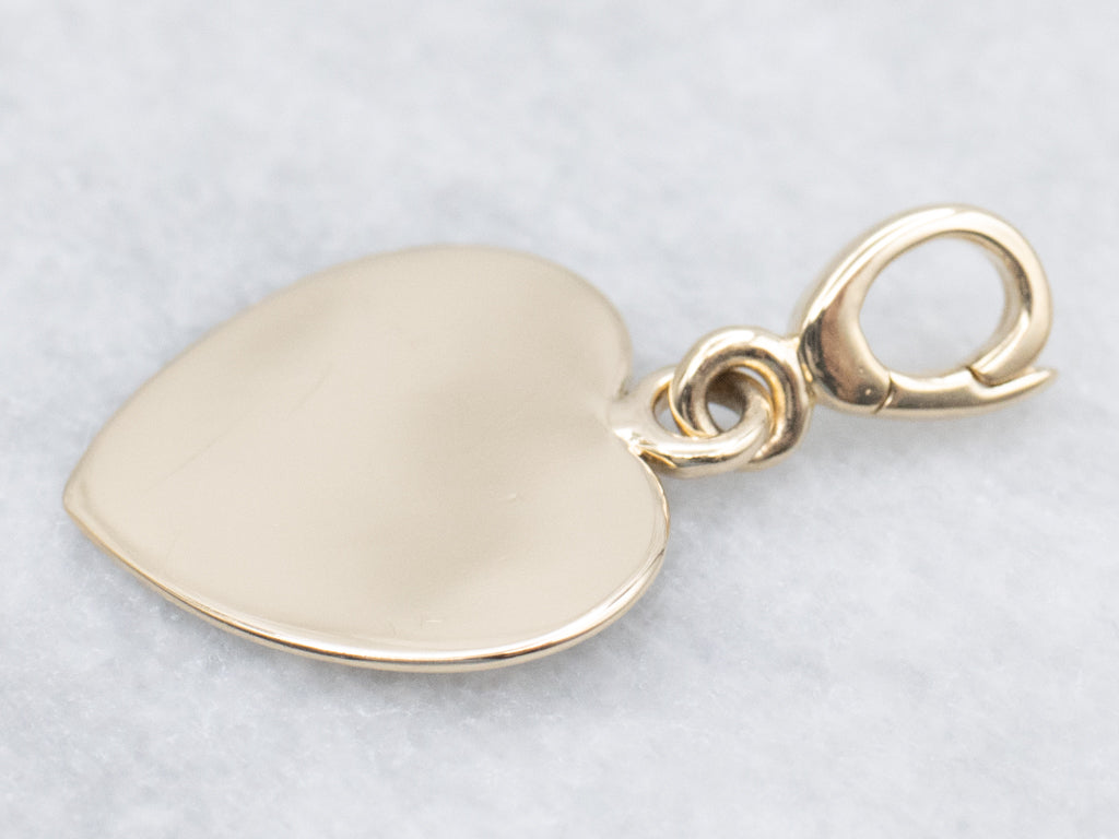 Flat Heart Engraved "Deacon" Gold Pendant