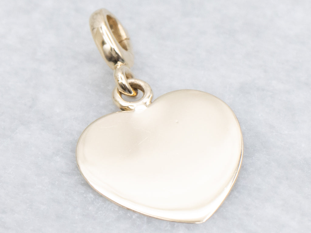 Flat Heart Engraved "Deacon" Gold Pendant