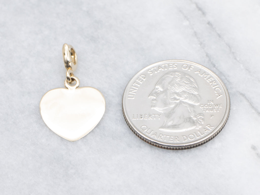 Flat Heart Engraved "Deacon" Gold Pendant