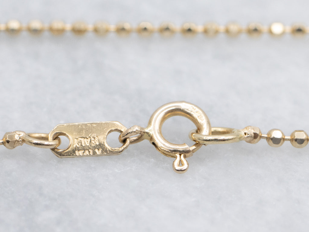 Italian Gold Beaded Ball Chain