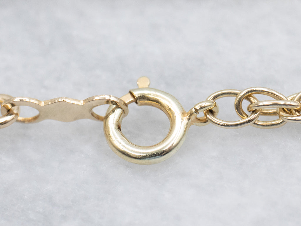 Long 24-Inches Yellow Gold Rope Chain