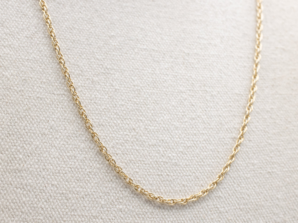 Long 24-Inches Yellow Gold Rope Chain