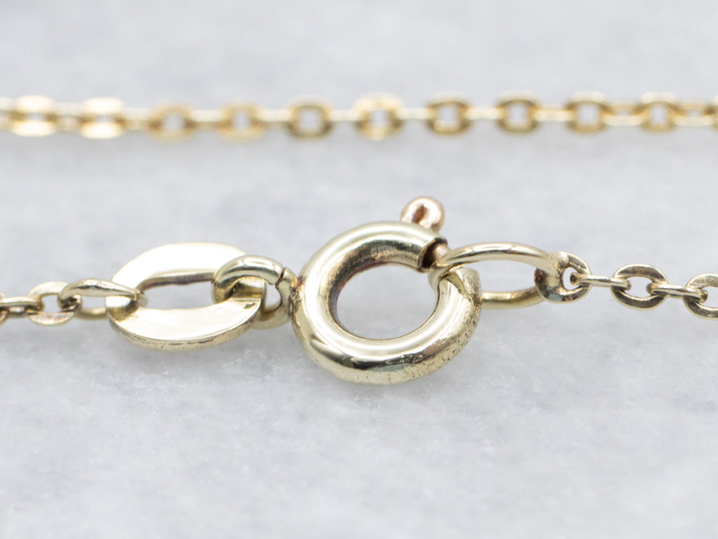 Yellow Gold Station Bead Rolo Chain