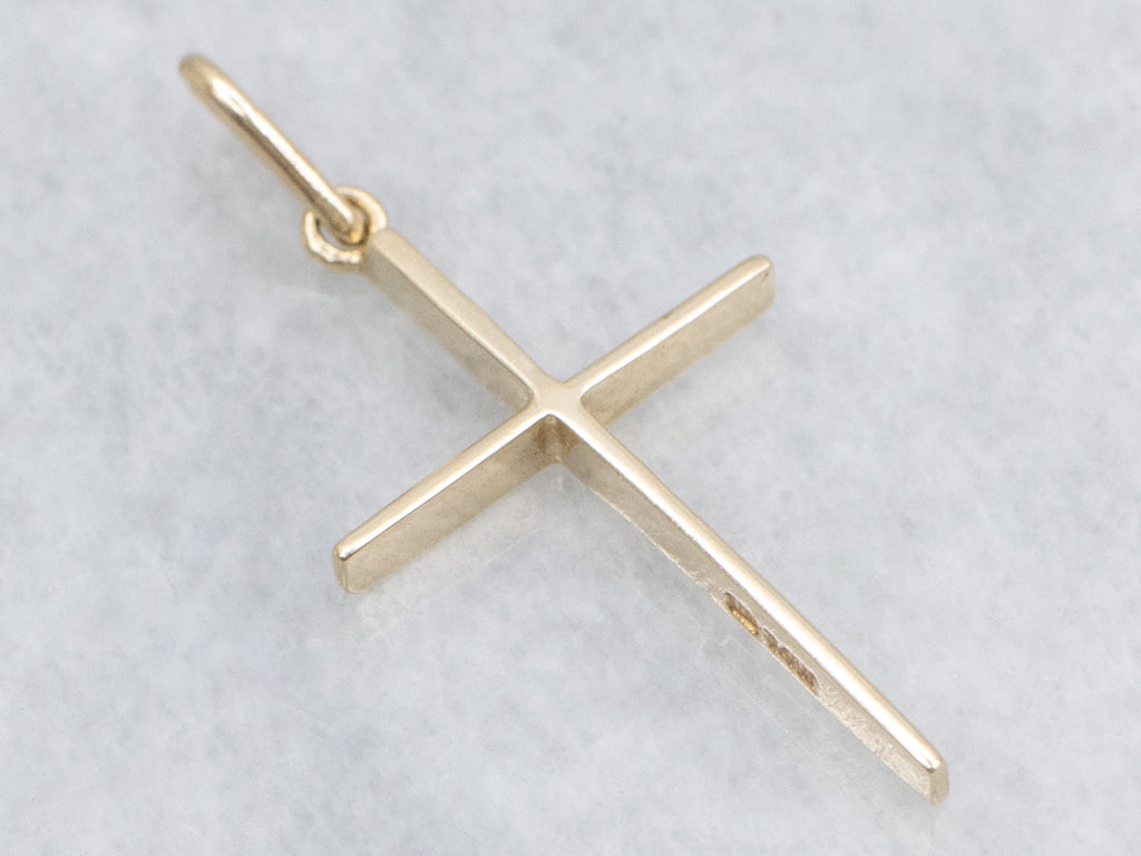 Simple Yellow Gold Cross Pendant