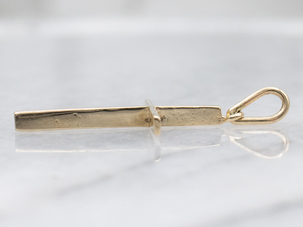 Simple Yellow Gold Cross Pendant
