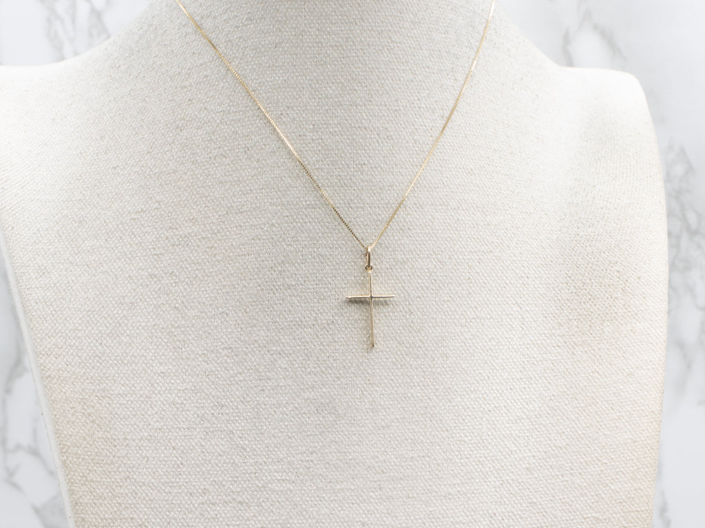 Simple Yellow Gold Cross Pendant