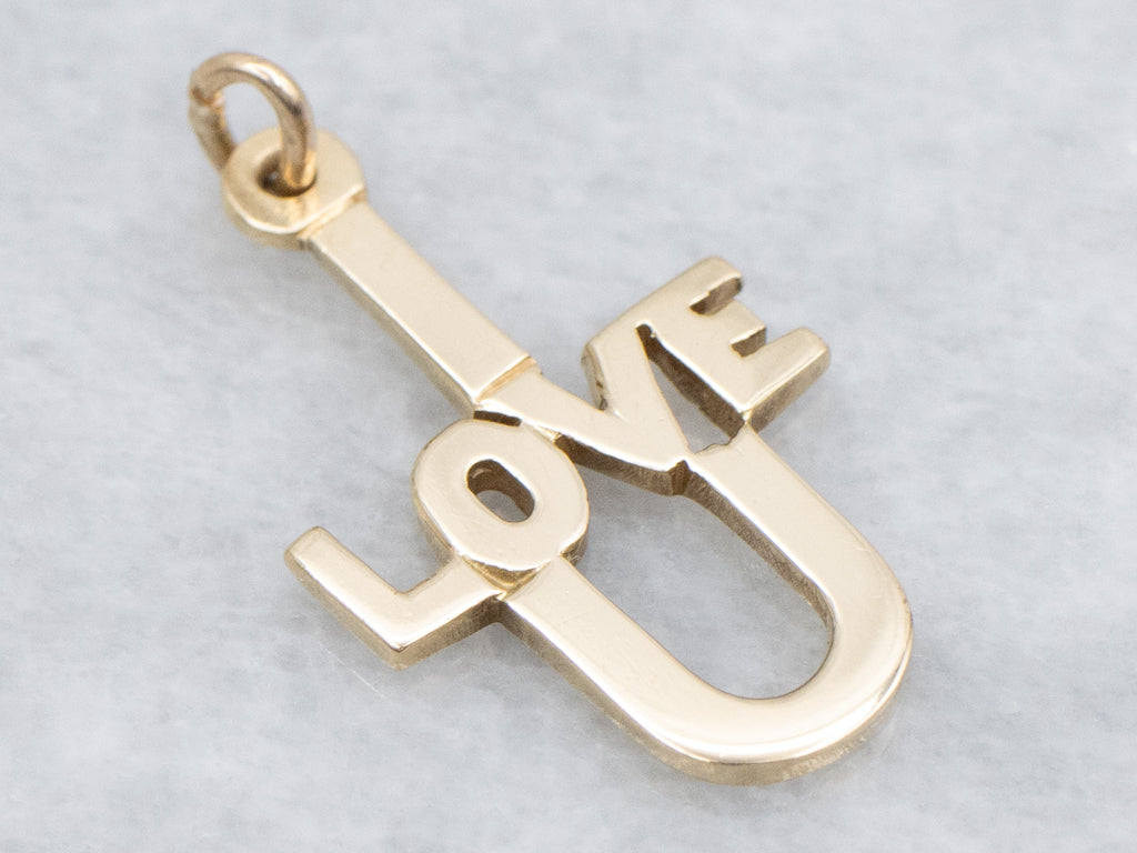 Yellow Gold "I Love You" Pendant