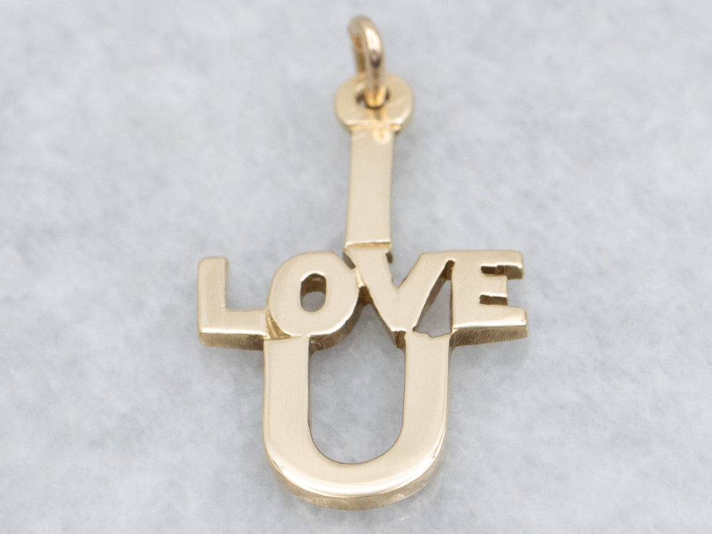 Yellow Gold "I Love You" Pendant