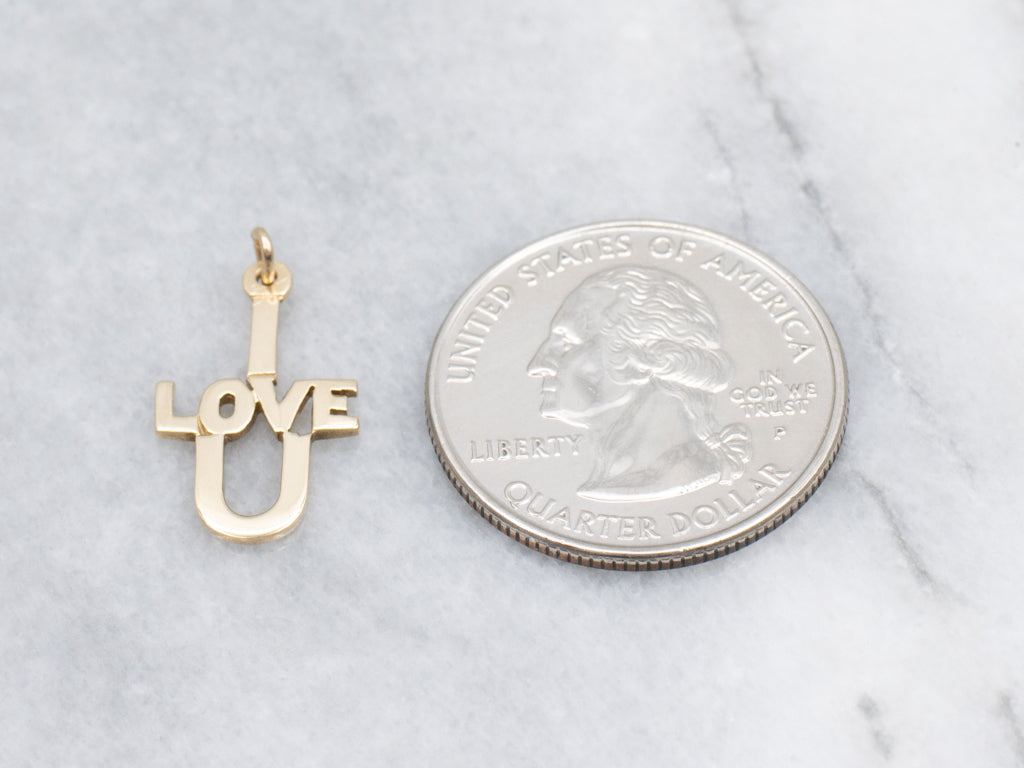 Yellow Gold "I Love You" Pendant