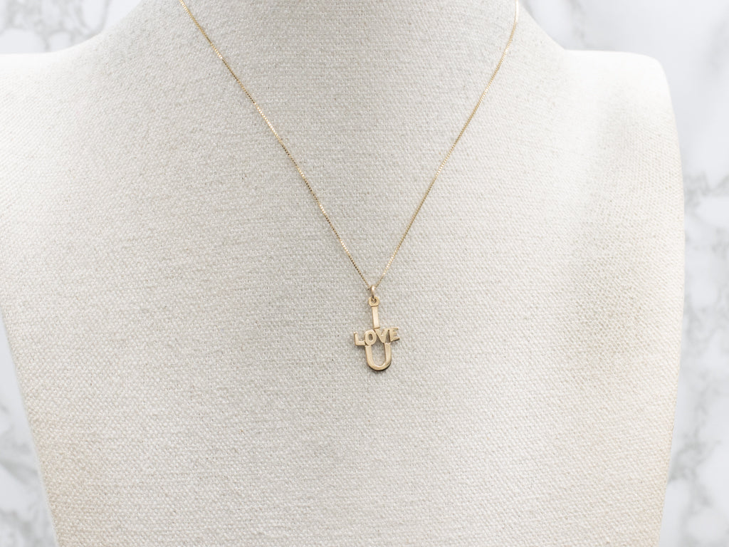 Yellow Gold "I Love You" Pendant
