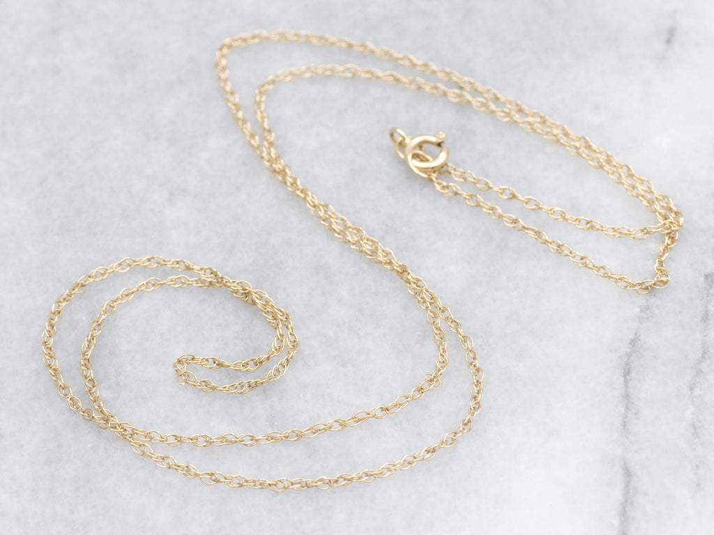 Dainty Gold Rope Chain with Spring Ring Clasp