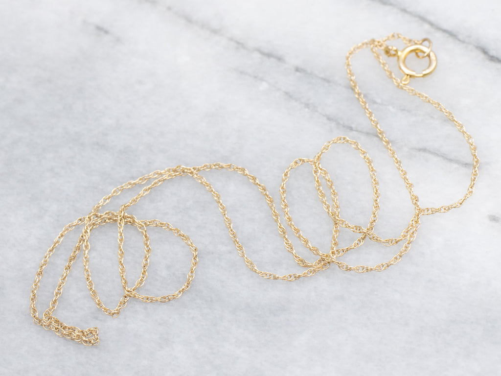Thin Yellow Gold Rope Chain