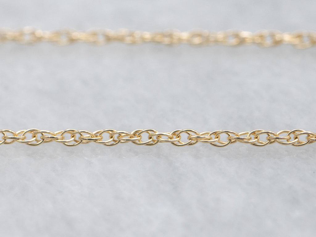 Thin Yellow Gold Rope Chain