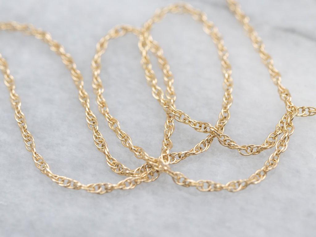 Thin Yellow Gold Rope Chain