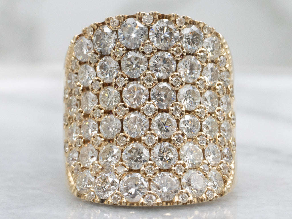 Brilliant Diamond Encrusted Cocktail Ring