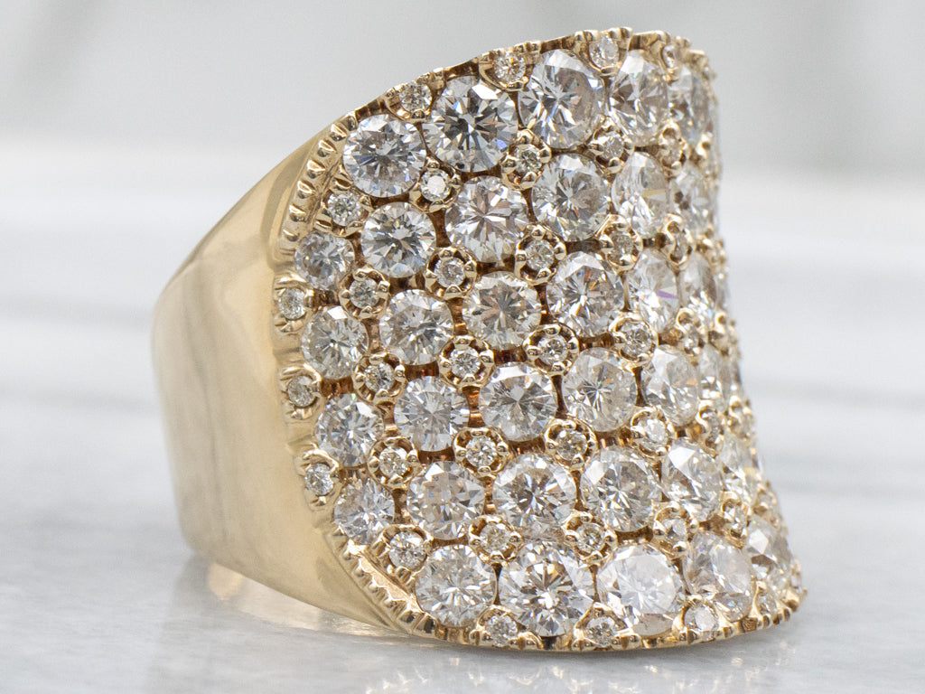 Brilliant Diamond Encrusted Cocktail Ring