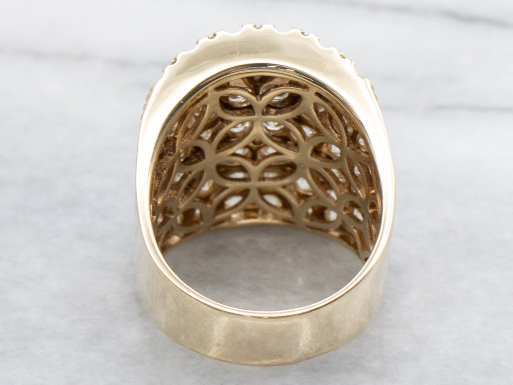 Brilliant Diamond Encrusted Cocktail Ring