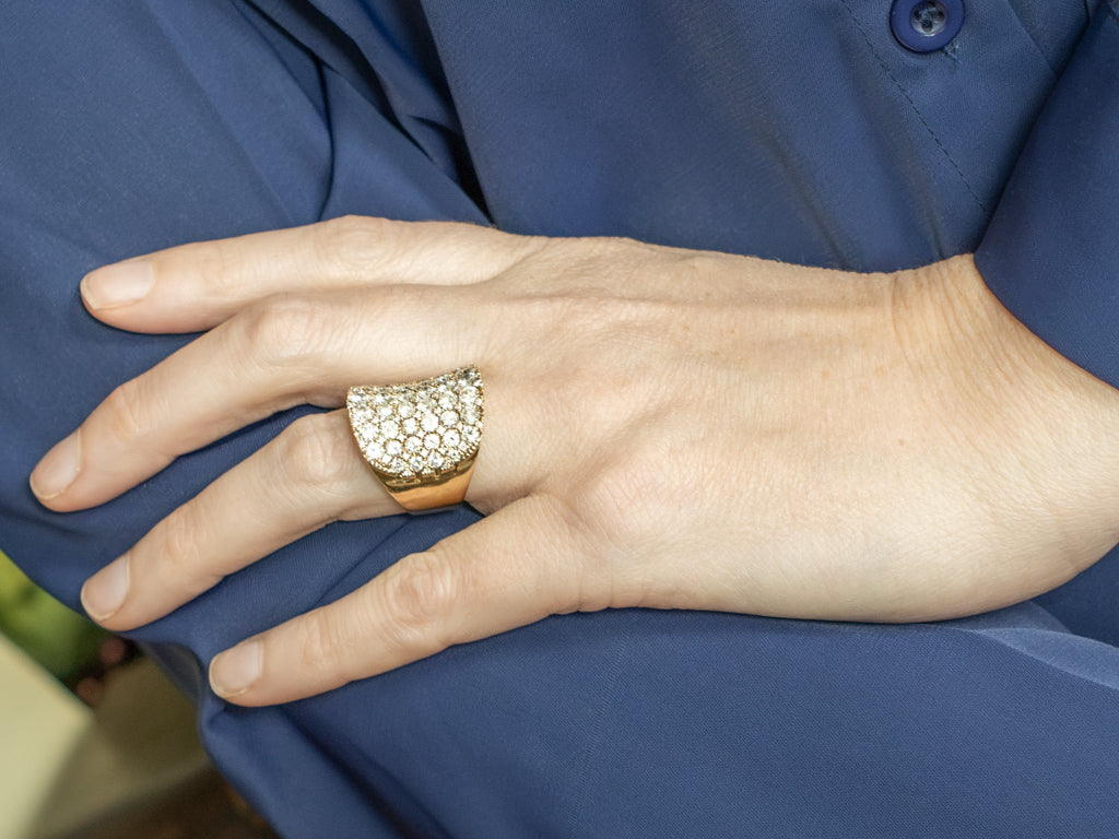 Brilliant Diamond Encrusted Cocktail Ring