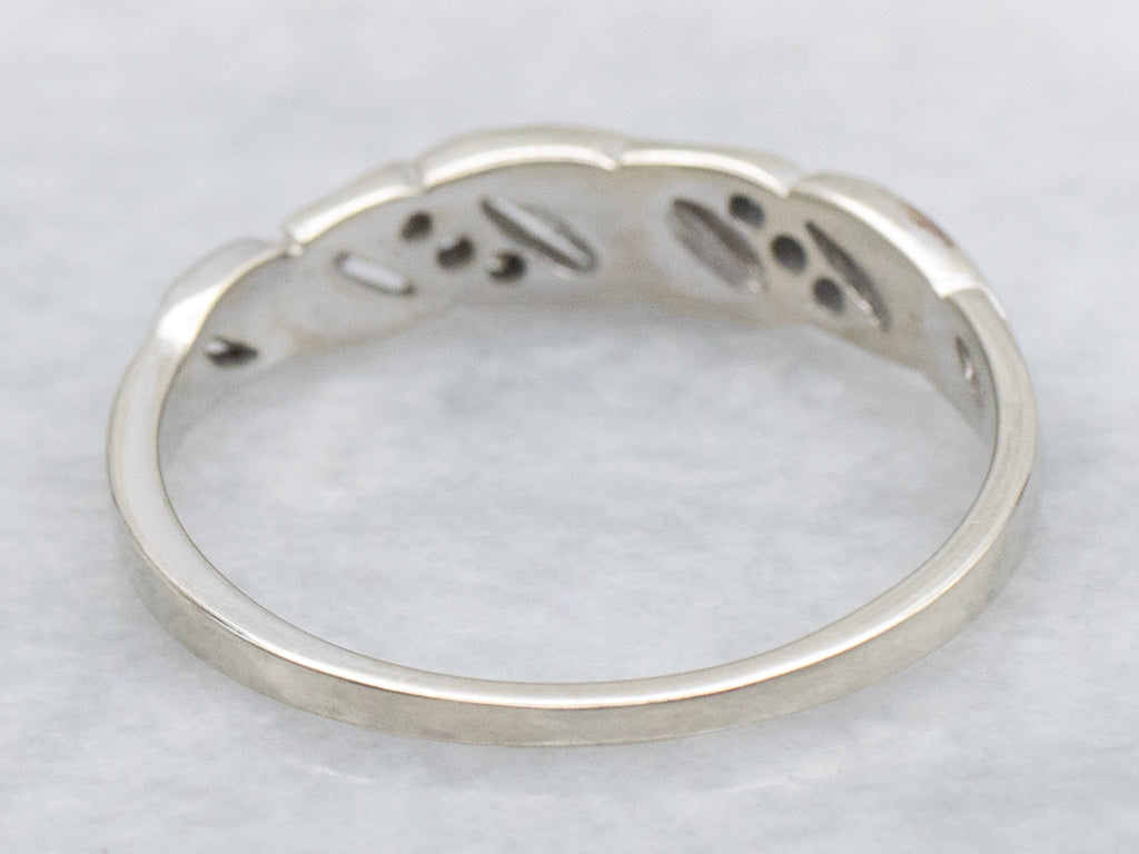 Twisting Diamond and Mother of Pearl Vintage Gold Kabana Band