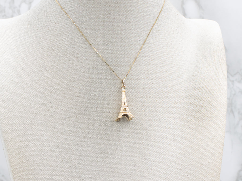 Detailed Gold Eiffel Tower Pendant