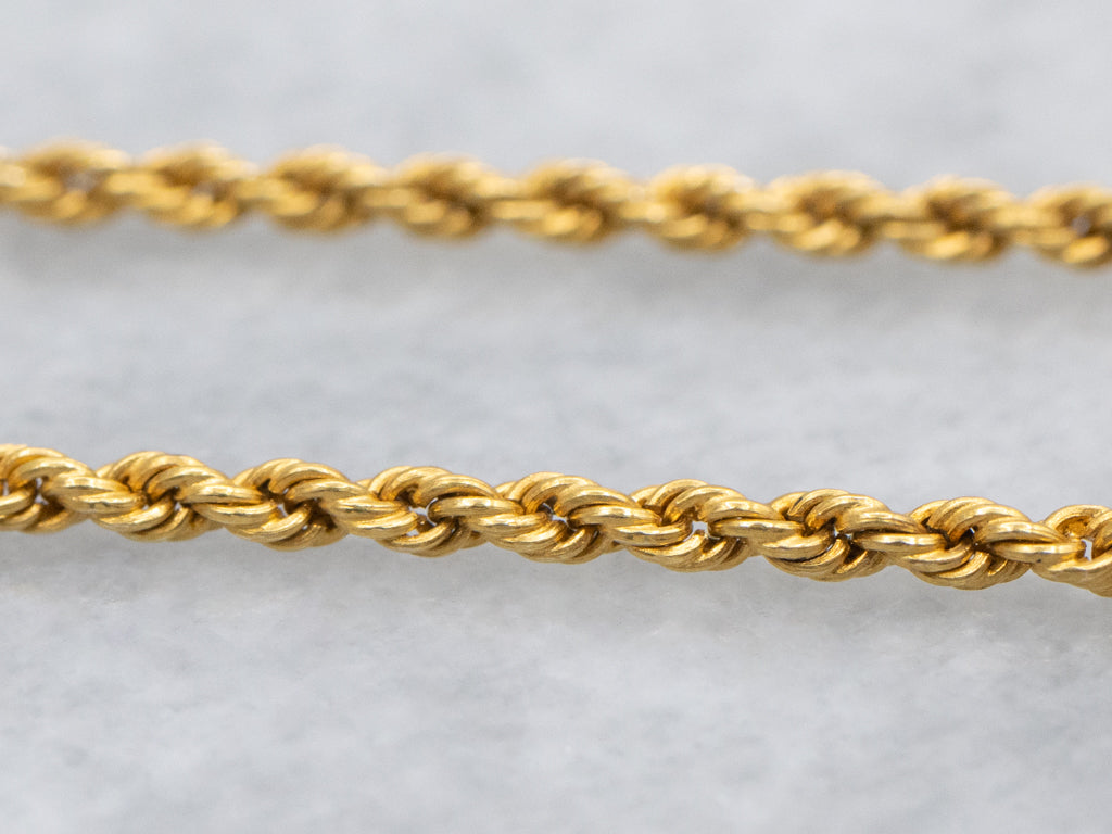 Yellow Gold Rope Chain with Spring Ring Clasp