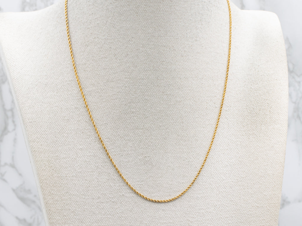 Yellow Gold Rope Chain with Spring Ring Clasp