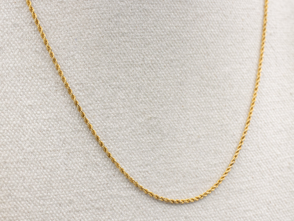 Yellow Gold Rope Chain with Spring Ring Clasp