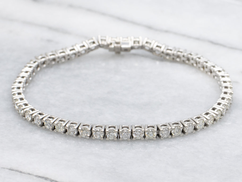 Brilliant Diamond White Gold Tennis Bracelet